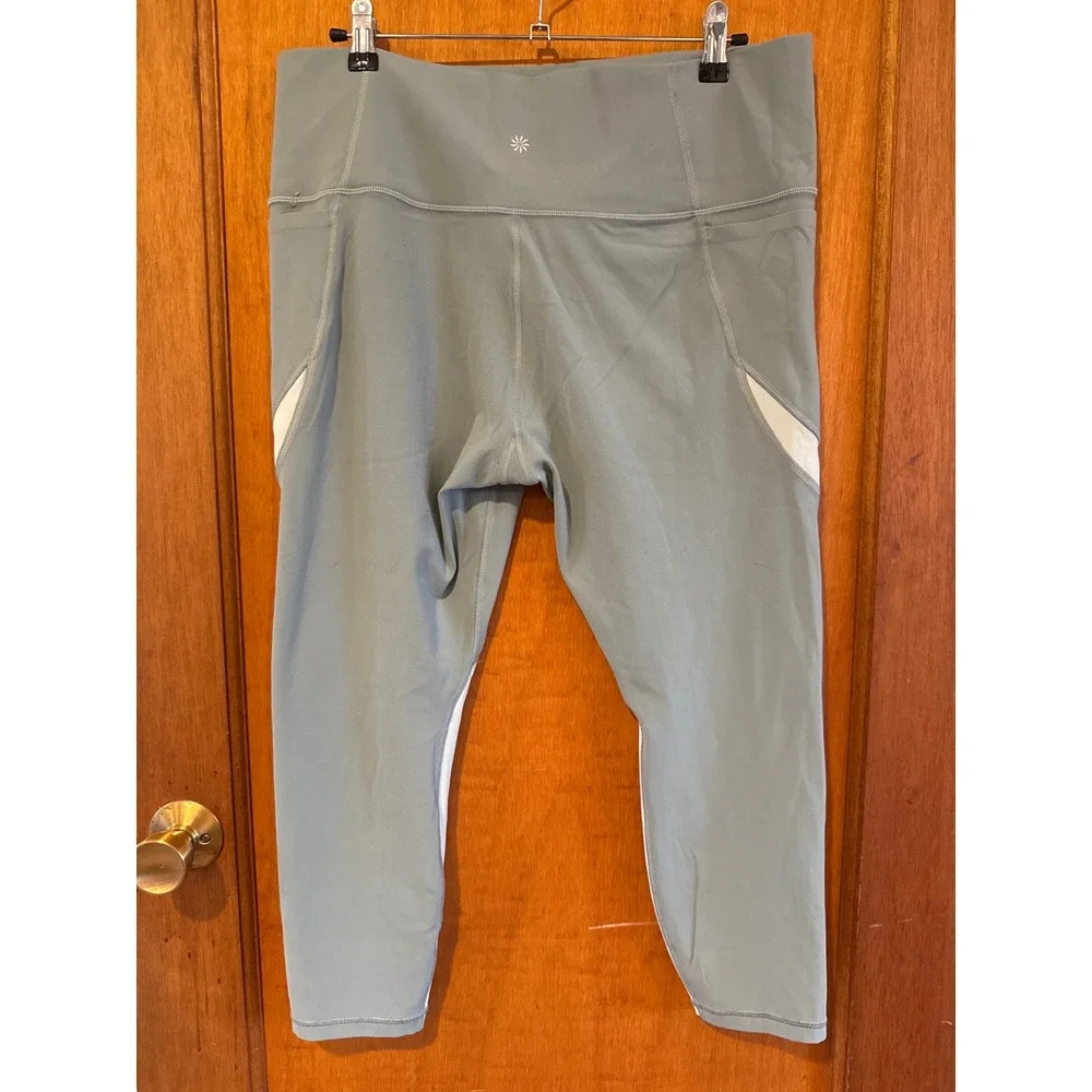Athleta leggings XL Salutation Stash‎ pocket 7/8 tight green sage - Picture 10 of 11
